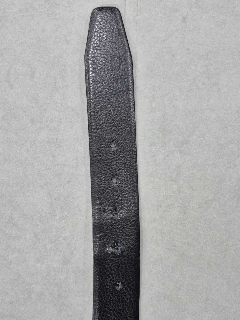 Hugo Boss reversible belt men's 44 black smooth and pebbled square buckle